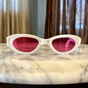 White Oval‎ Cat Eye Sunglasses Pink Lenses Clothes Fits 18" American Girl Doll
